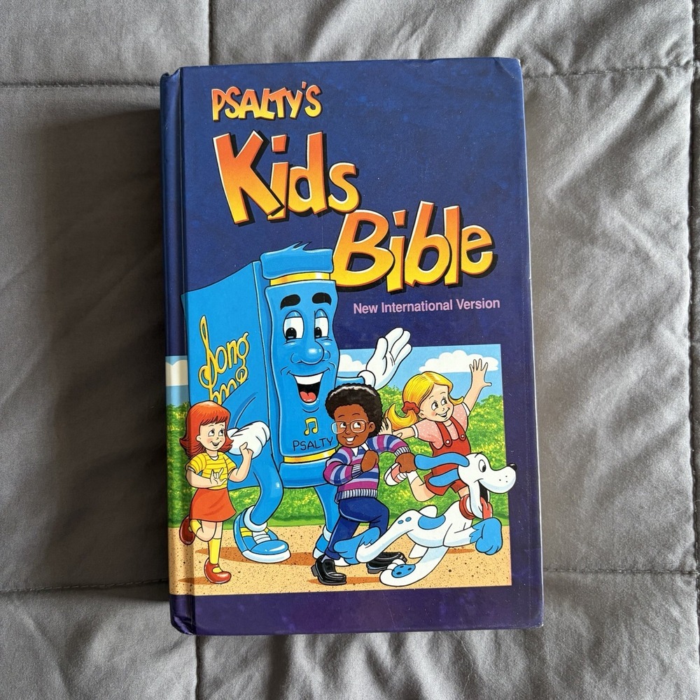 Psalty Kids Bible NIV Hardcover 1991 Kidcore Nostalgia Zondervan 90s Blue Faith